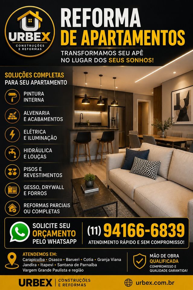 Cartaz URBEX: reforma de apartamentos