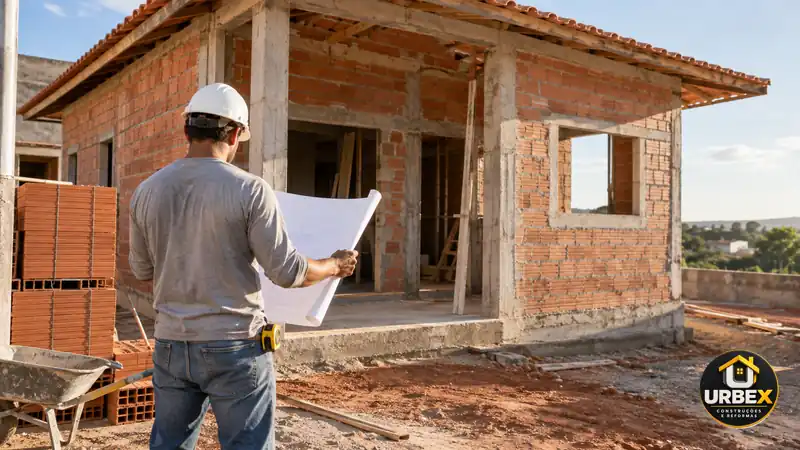 Imagem ilustrativa gerada por IA sobre Quer construir uma casa para vender? Planeje sua primeira operação. com logo URBEX